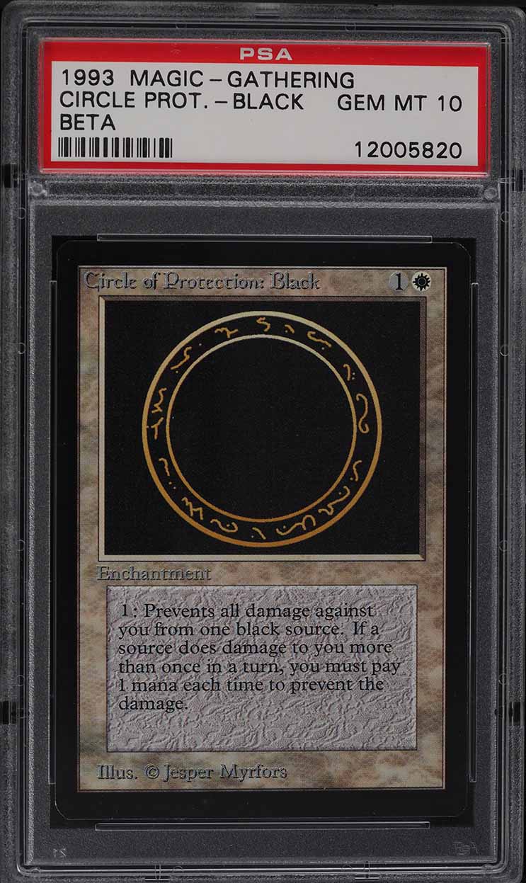 1993 Magic The Gathering MTG Beta Circle of Protection: Black PSA 10 GEM MINT