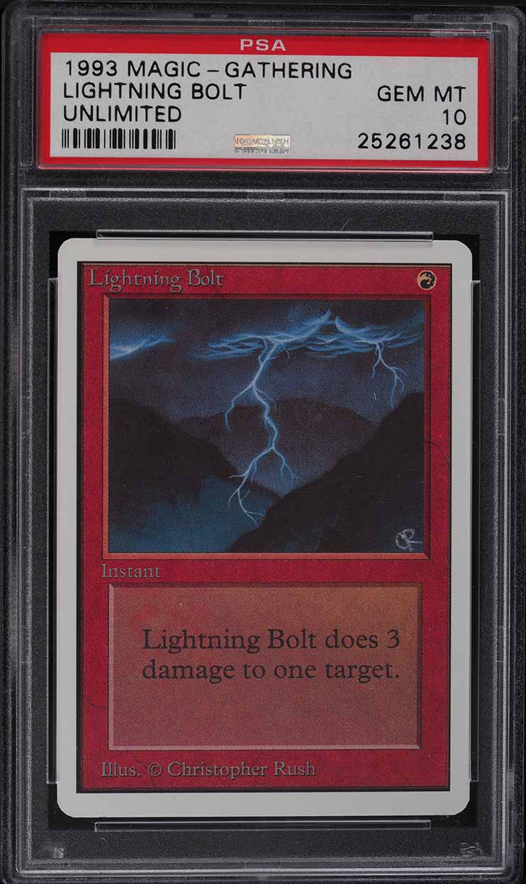 1993 Magic The Gathering MTG Unlimited Lightning Bolt C R PSA 10 GEM MINT