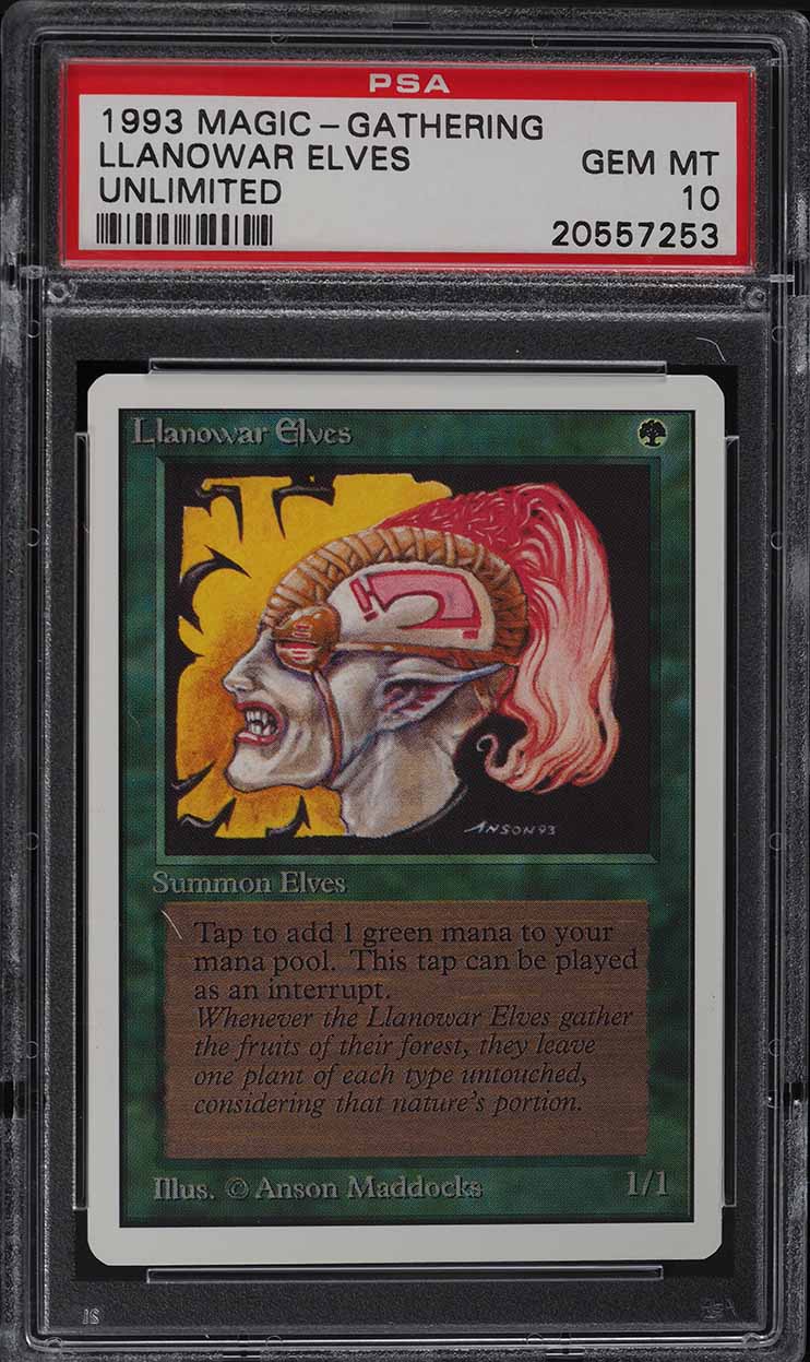 1993 Magic The Gathering MTG Unlimited Llanowar Elves C G PSA 10 GEM MINT