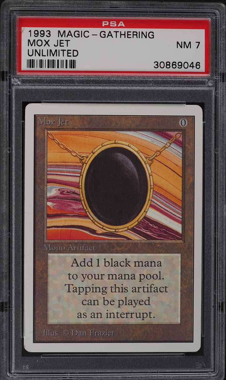 1993 Magic The Gathering MTG Unlimited Mox Jet R A PSA 7 NRMT