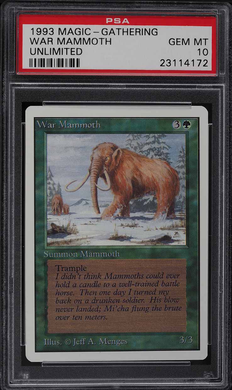 1993 Magic The Gathering MTG Unlimited War Mammoth PSA 10 GEM MINT