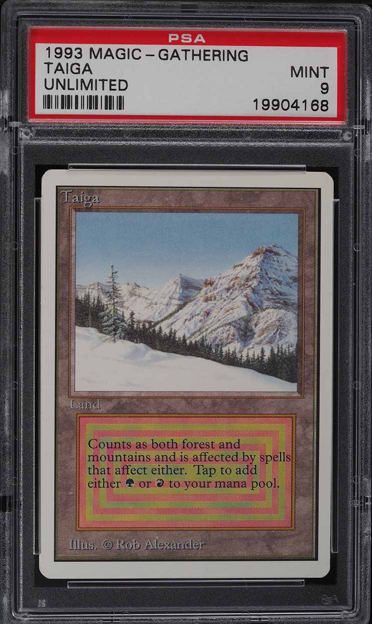 1993 Magic The Gathering MTG Unlimited Dual Land Taiga PSA 9 MINT