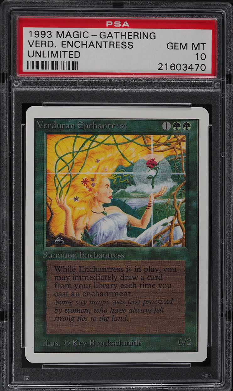 1993 Magic The Gathering MTG Unlimited Verduran Enchantress PSA 10 GEM MINT