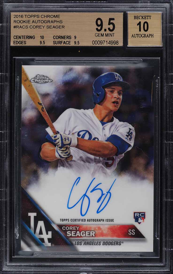 2016 Topps Chrome Corey Seager ROOKIE RC AUTO #RACS BGS 9.5 GEM