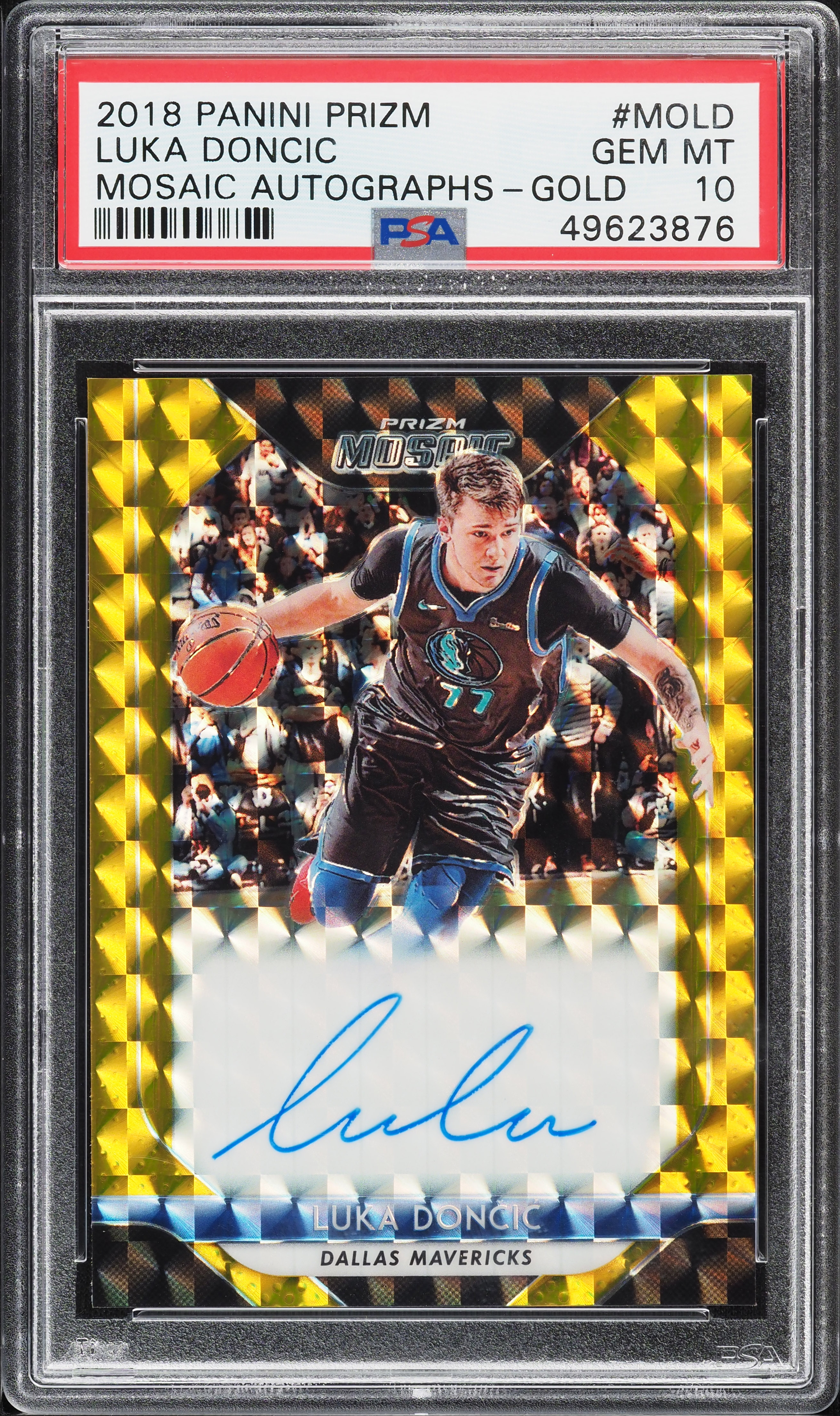 2018 Panini Prizm Mosaic Gold Luka Doncic ROOKIE AUTO /10 #MO-LD