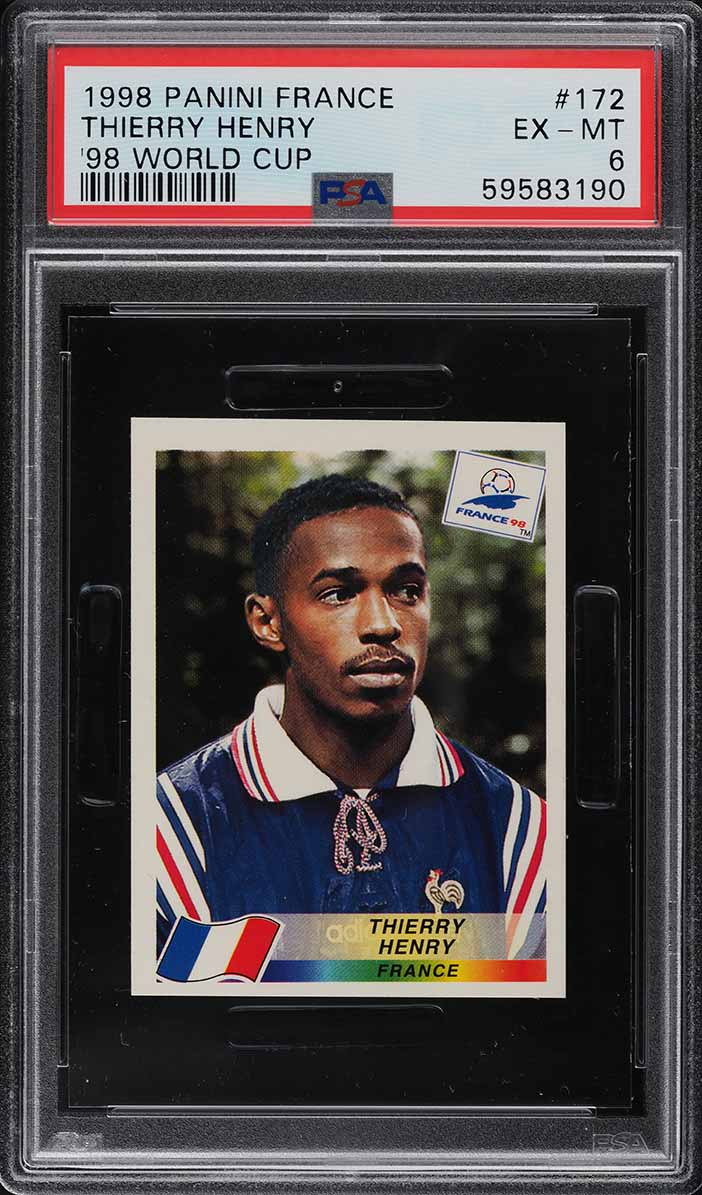 1998 Panini France '98 World Cup Stickers Thierry Henry #172 PSA 6 EXMT