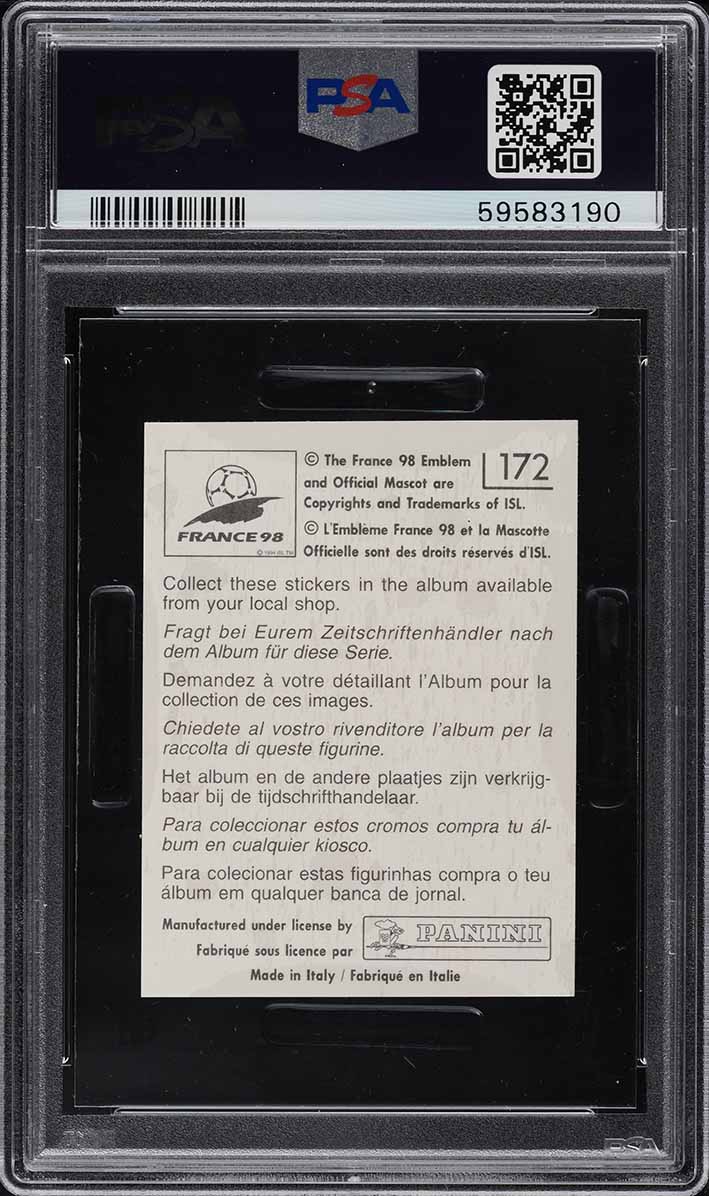 1998 Panini France '98 World Cup Stickers Thierry Henry #172 PSA 6 EXMT