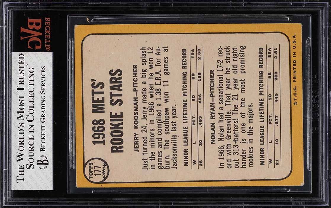 1968 Topps Nolan Ryan ROOKIE #177 BVG 5.5 EX+
