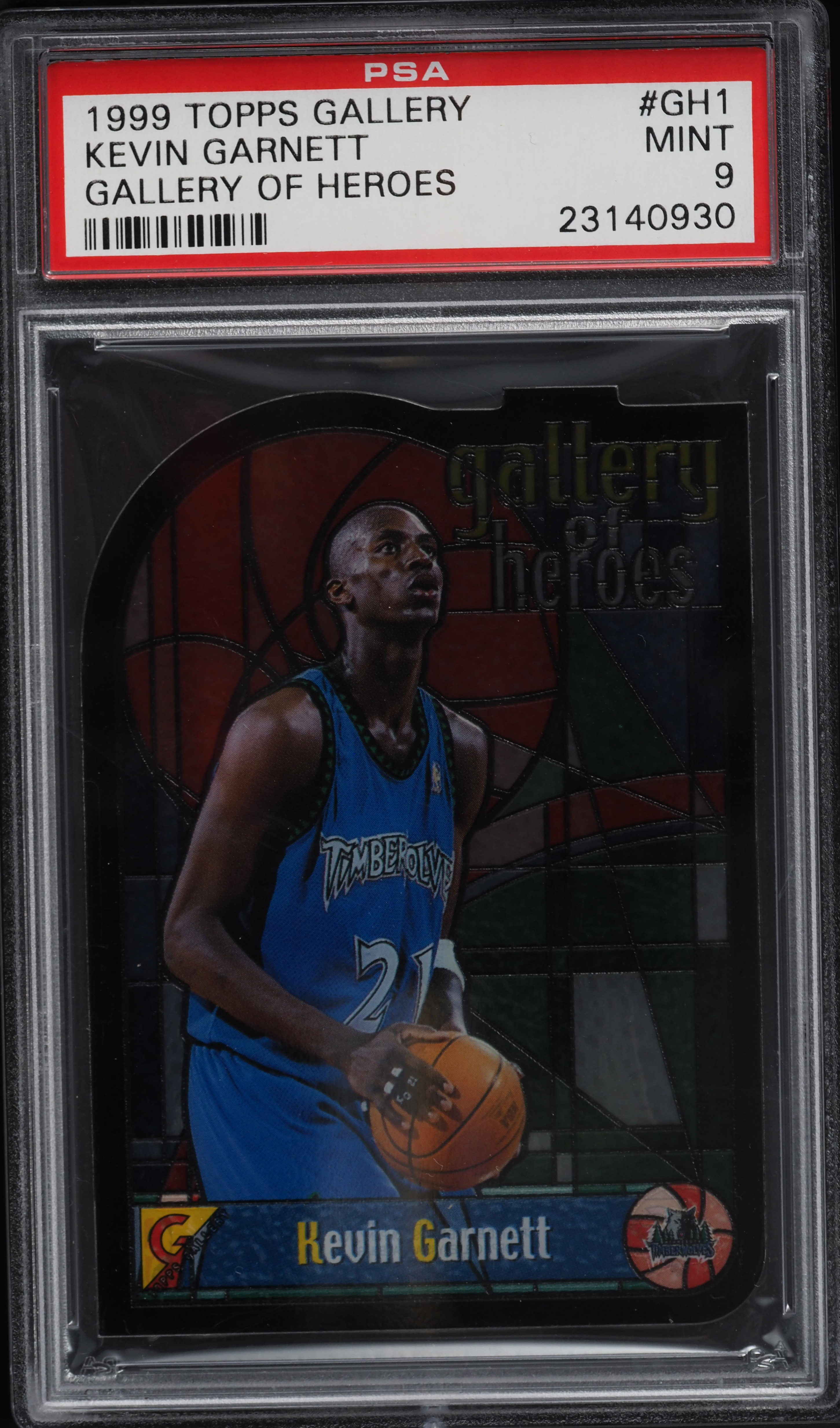 1999 Topps Gallery Gallery Of Heroes Kevin Garnett #GH1 PSA 9 MINT