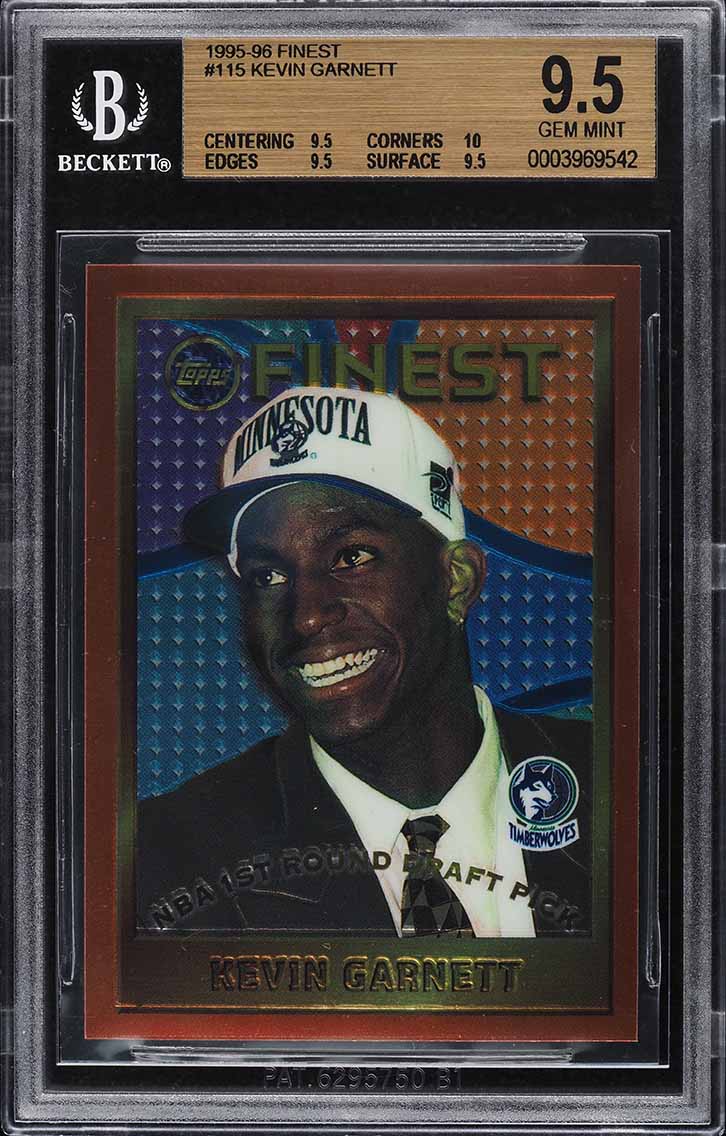 1995 Finest Basketball Kevin Garnett ROOKIE #115 BGS 9.5 GEM MINT