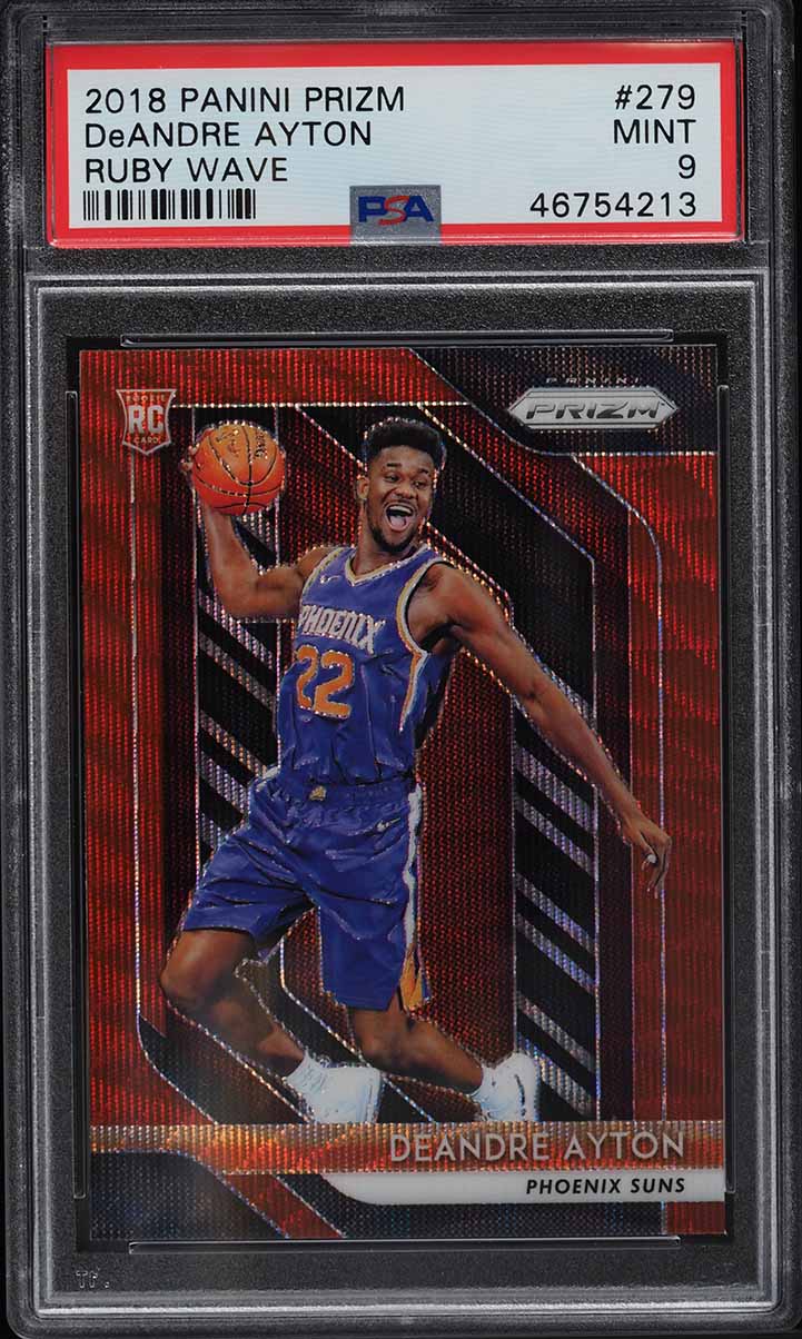 2018 Panini Prizm Ruby Wave DeAndre Ayton ROOKIE RC #279 PSA 9