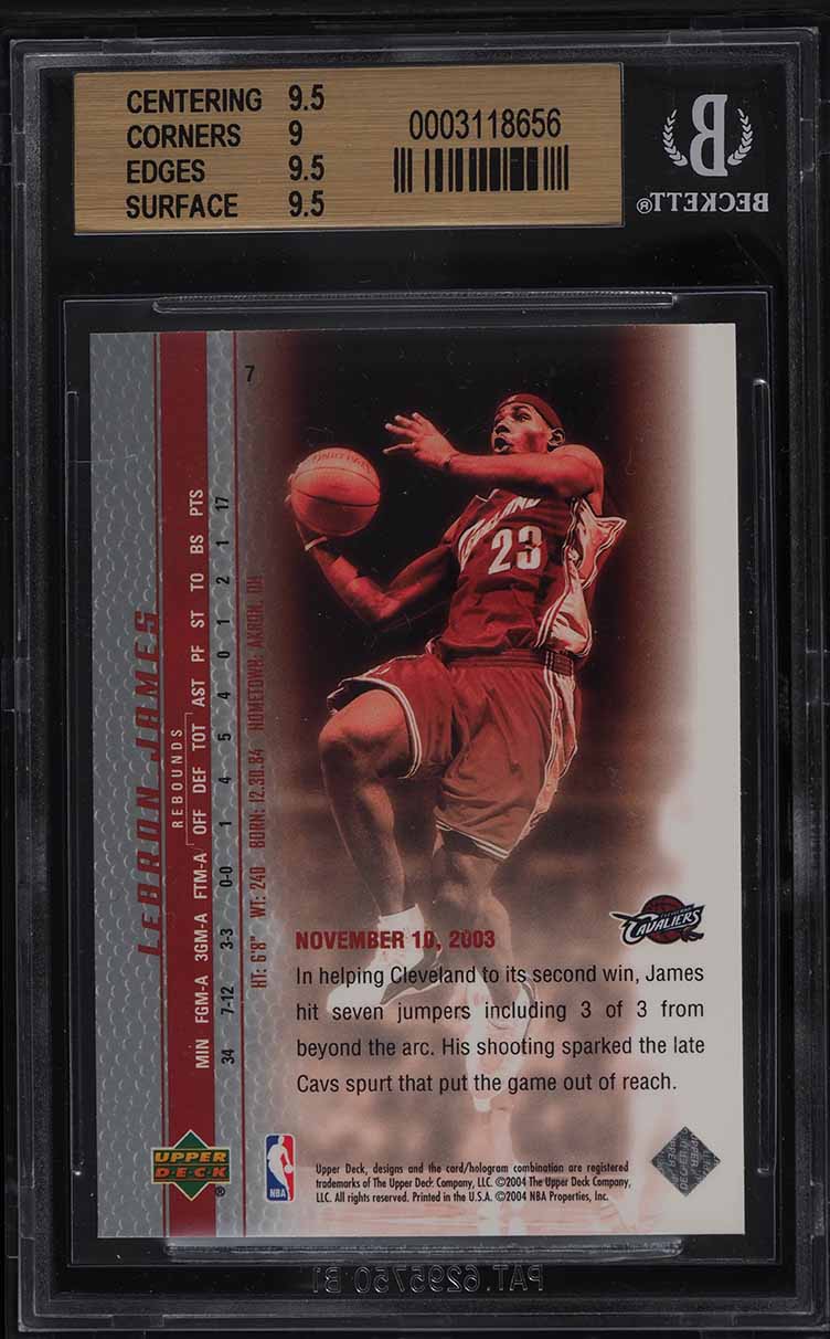 2003 Upper Deck Phenomenal Beginning LeBron James ROOKIE #7 BGS 9.5 GEM MINT