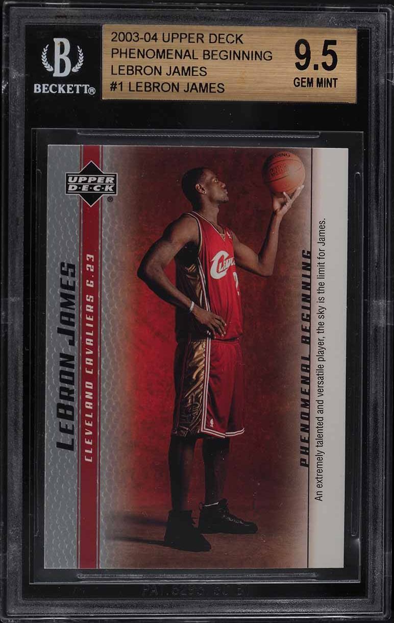 2003 Upper Deck Phenomenal Beginning LeBron James ROOKIE #1 BGS 9.5 GEM MINT