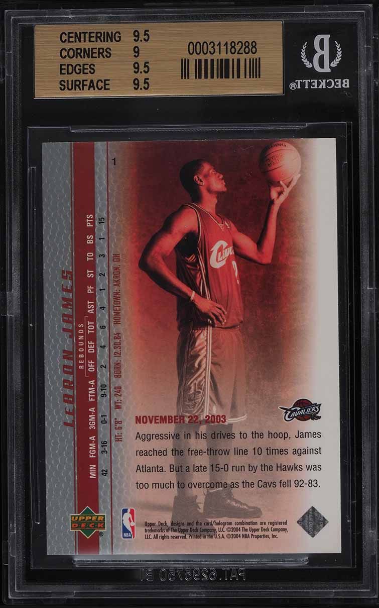 2003 Upper Deck Phenomenal Beginning LeBron James ROOKIE #1 BGS 9.5 GEM MINT