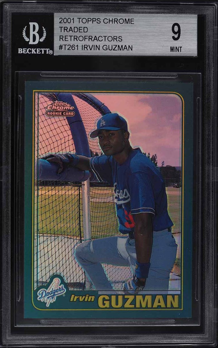 2001 Topps Chrome Traded Retrofractor Irvin Guzman ROOKIE #T261 BGS 9 MINT