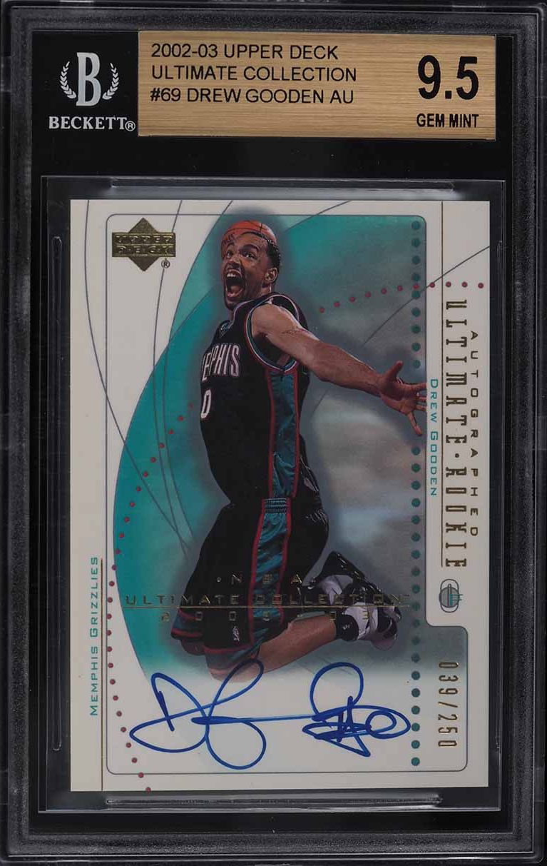 2002 Ultimate Collection Drew Gooden ROOKIE AUTO /250 #69 BGS 9.5 GEM MINT