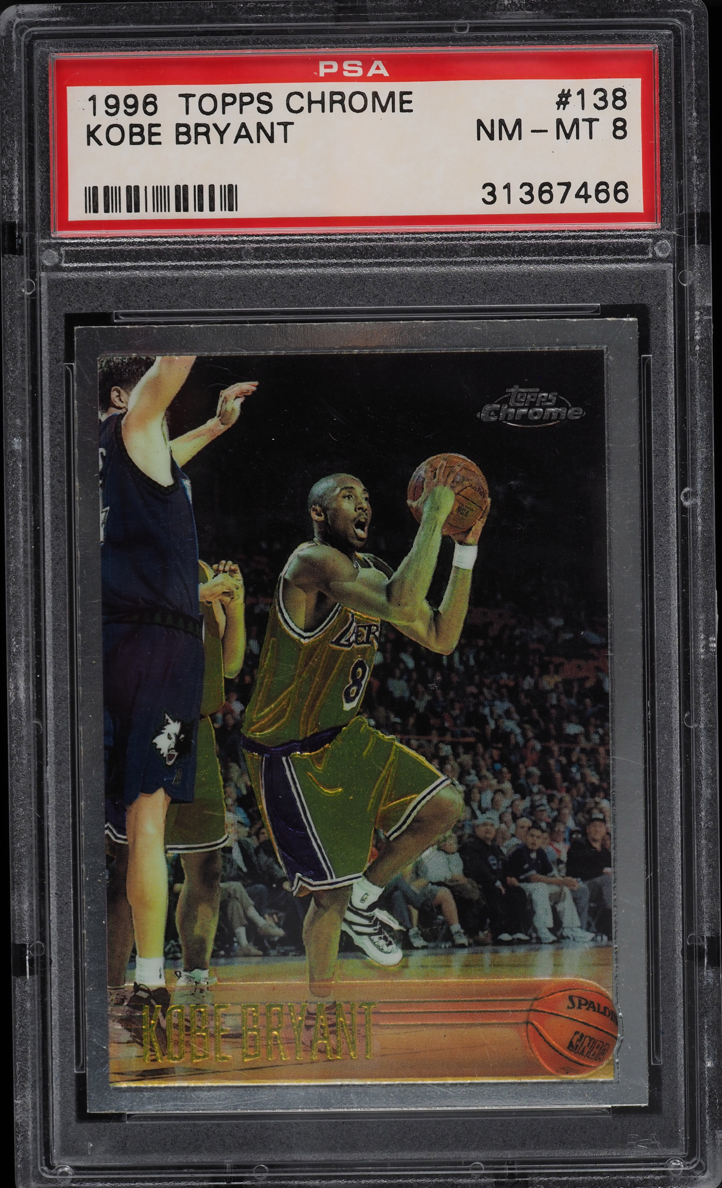 1996 Topps Chrome Kobe Bryant ROOKIE #138 PSA 8 NM-MT on Fanatics