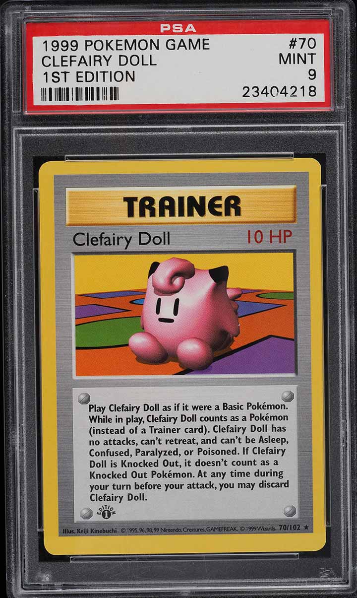1999 Pokemon Base Set Shadowless 1st Edition Clefairy Doll #70 PSA 9 MINT