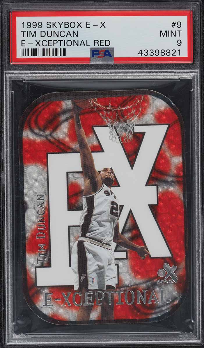 1999 Skybox E-X E-Xceptional Red Tim Duncan #9 PSA 9 MINT on