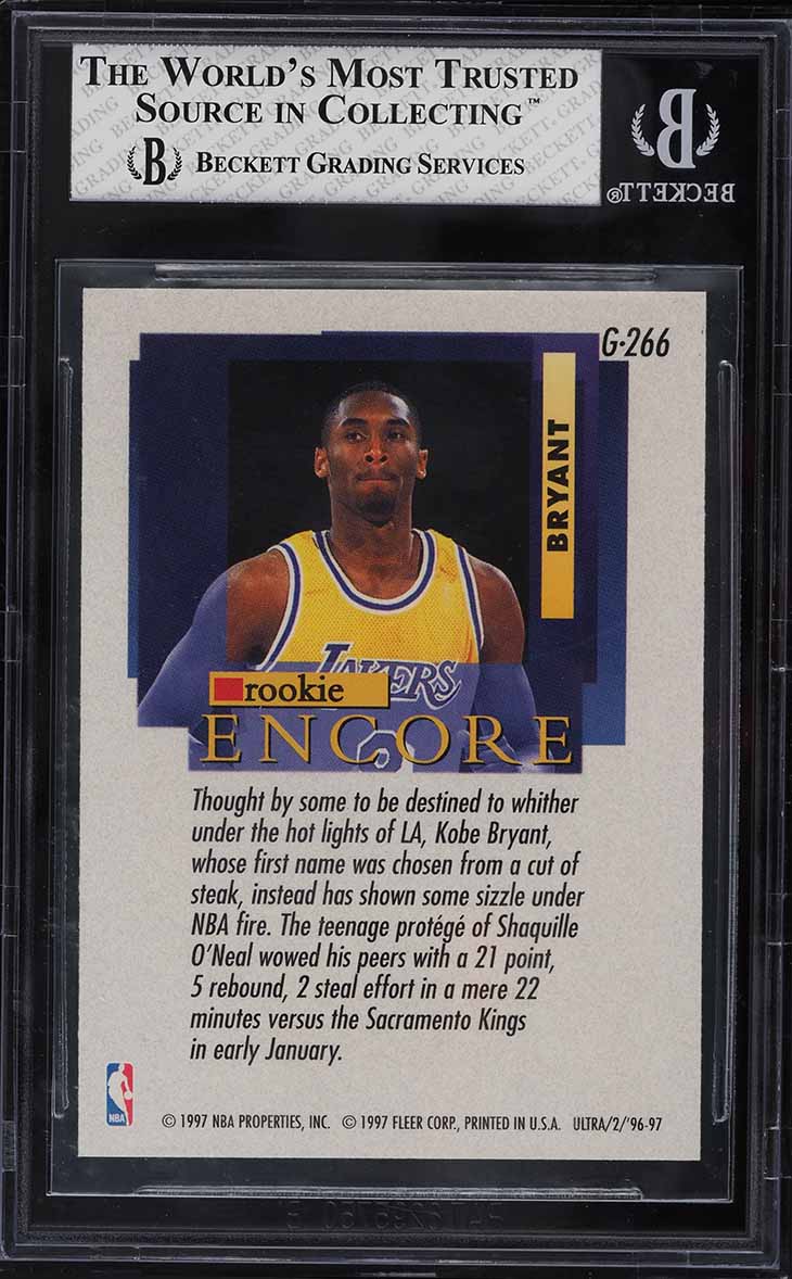 1996 Ultra Gold Medallion Kobe Bryant ROOKIE #G266 BGS 8 NM-MT