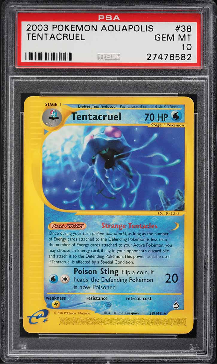 2003 Pokemon Aquapolis Tentacruel #38 PSA 10 GEM MINT