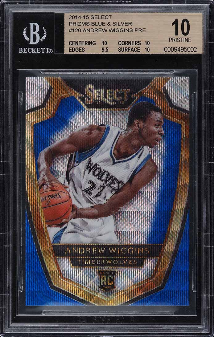 2014 Select Blue Silver Prizm Andrew Wiggins ROOKIE #120 BGS 10 PRISTINE