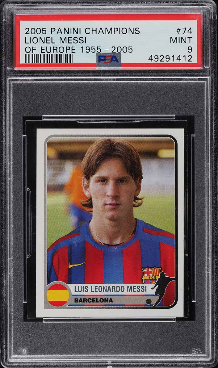 2005 Panini Champions Of Europe '55-'05 Lionel Messi #74 PSA 9 MINT