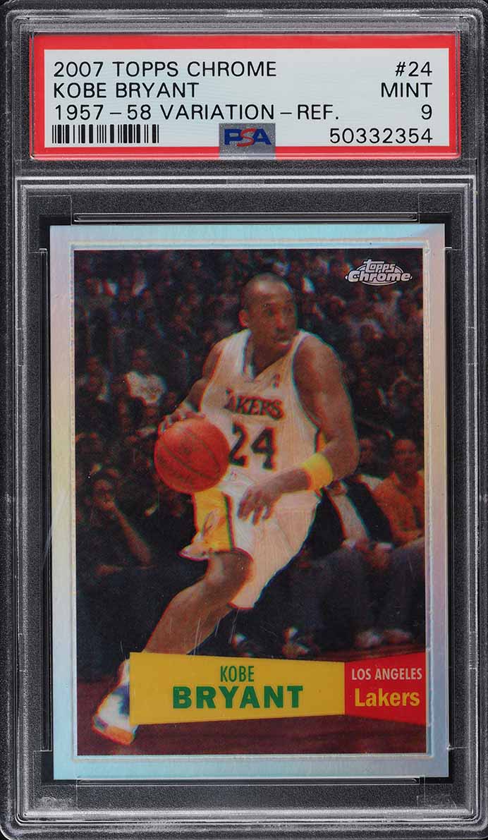 2007 Topps Chrome 57-58 Variation Refractor Kobe Bryant /999 #24 PSA 9 MINT