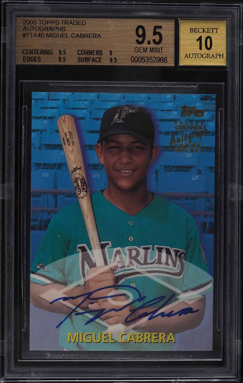2000 Topps Traded Miguel Cabrera ROOKIE RC AUTO #TTA40 BGS 9.5 GEM MINT