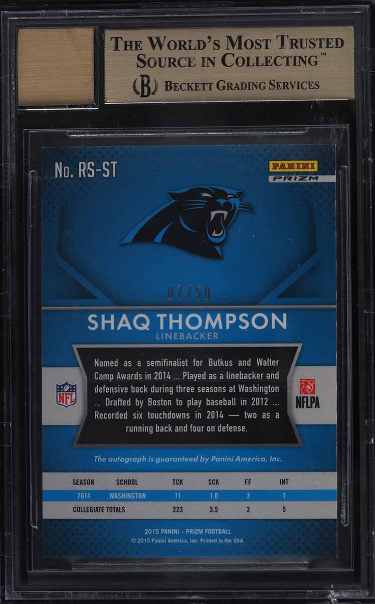 2015 Panini Prizm Violet Mosaic Shaq Thompson ROOKIE AUTO /50 BGS 9.5 GEM MINT