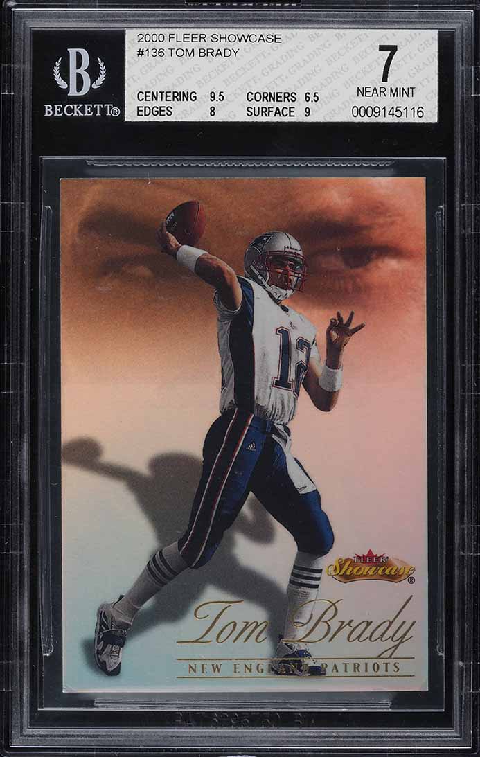 2000 Fleer Showcase Tom Brady ROOKIE /2000 #136 BGS 7 NRMT