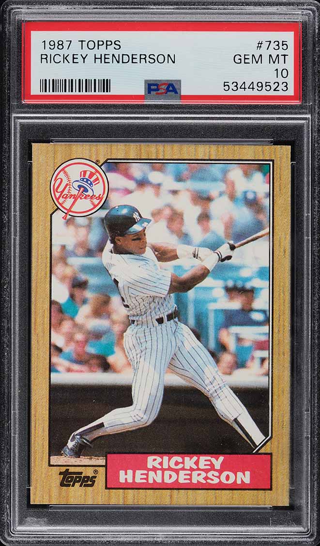1987 Topps Rickey Henderson #735 PSA 10 GEM MINT