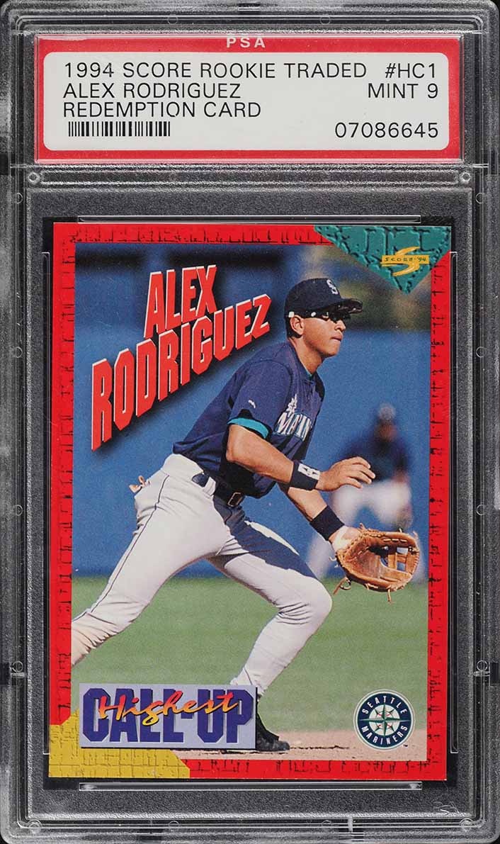 1994 Score Rookie Traded Redemption Alex Rodriguez ROOKIE #HC1 PSA 9 ...