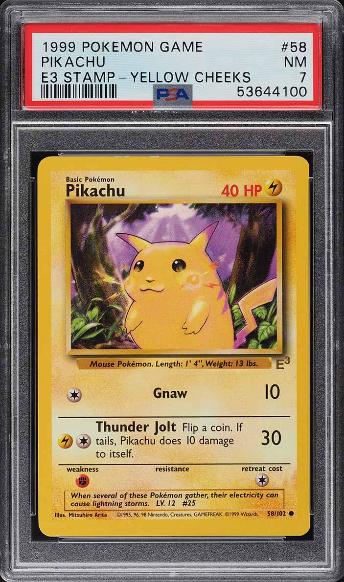 e3 pikachu pokemon card - 036/128 - ME: 30th Celebration Buy this amazing trading card from our collection Pikachu E3 promo still in