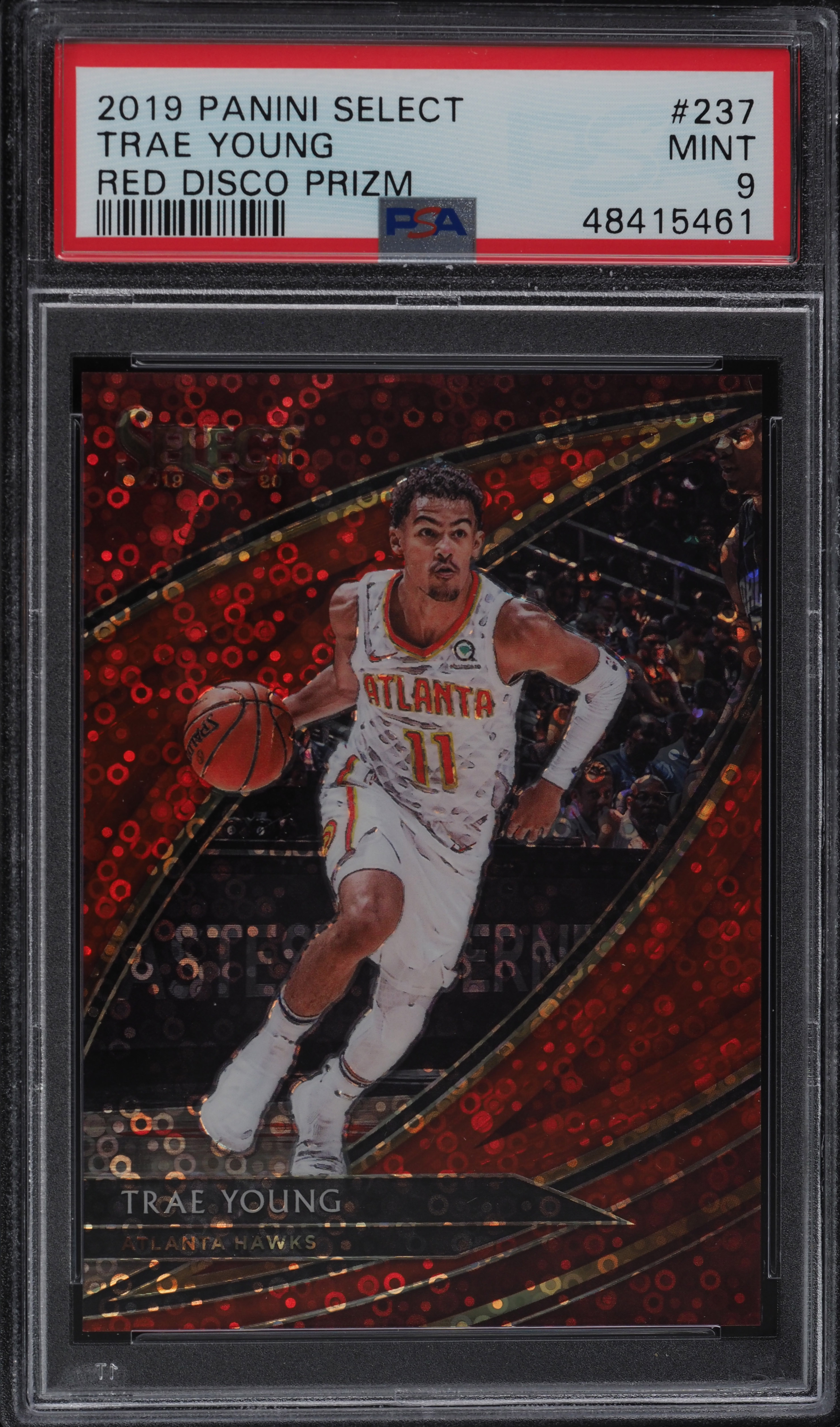 2019 Select Courtside Red Disco Prizm Trae Young /49 #237 PSA 9