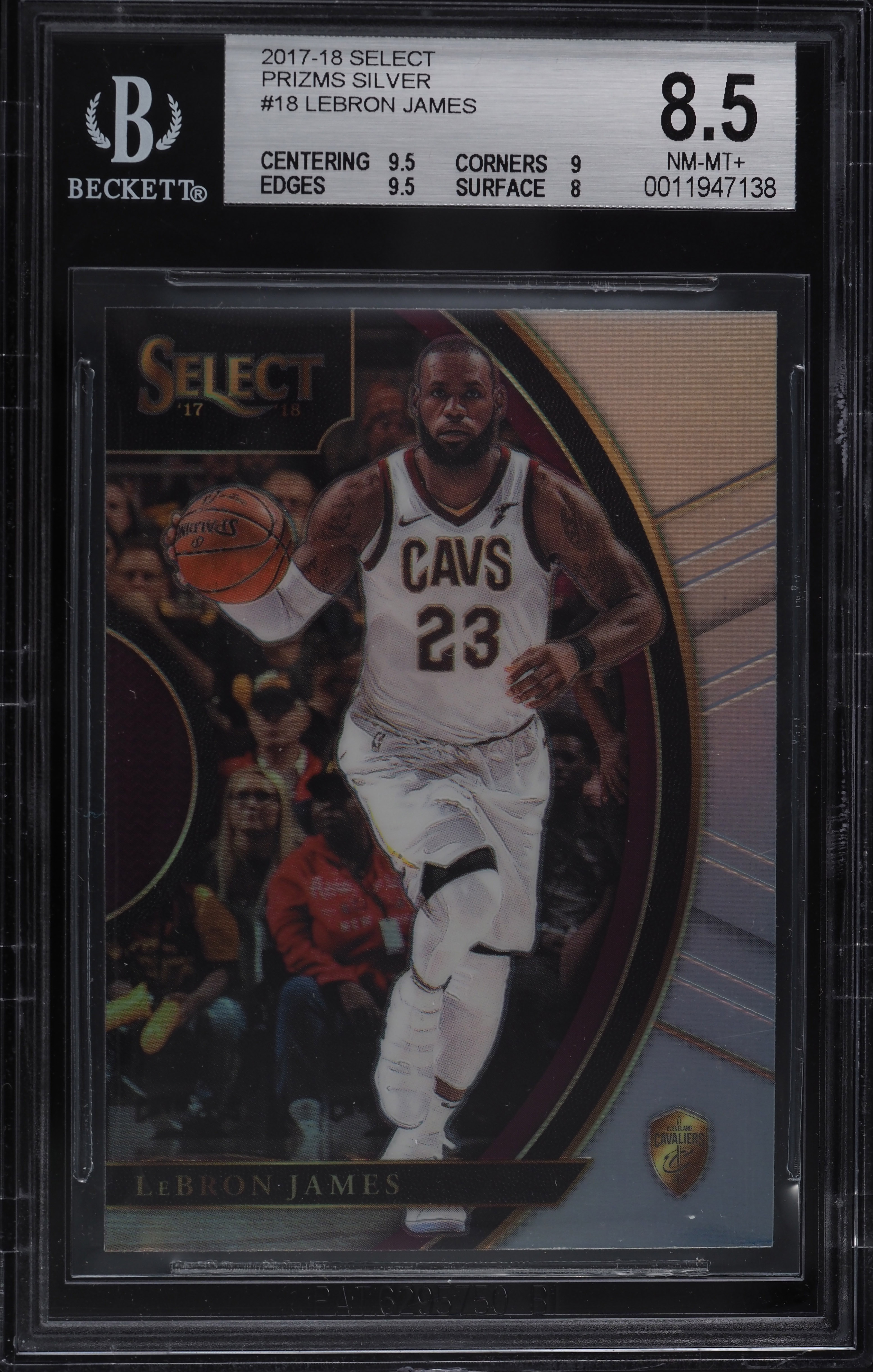 2017 Panini Select Basketball Silver Prizm LeBron James #18 PSA 10