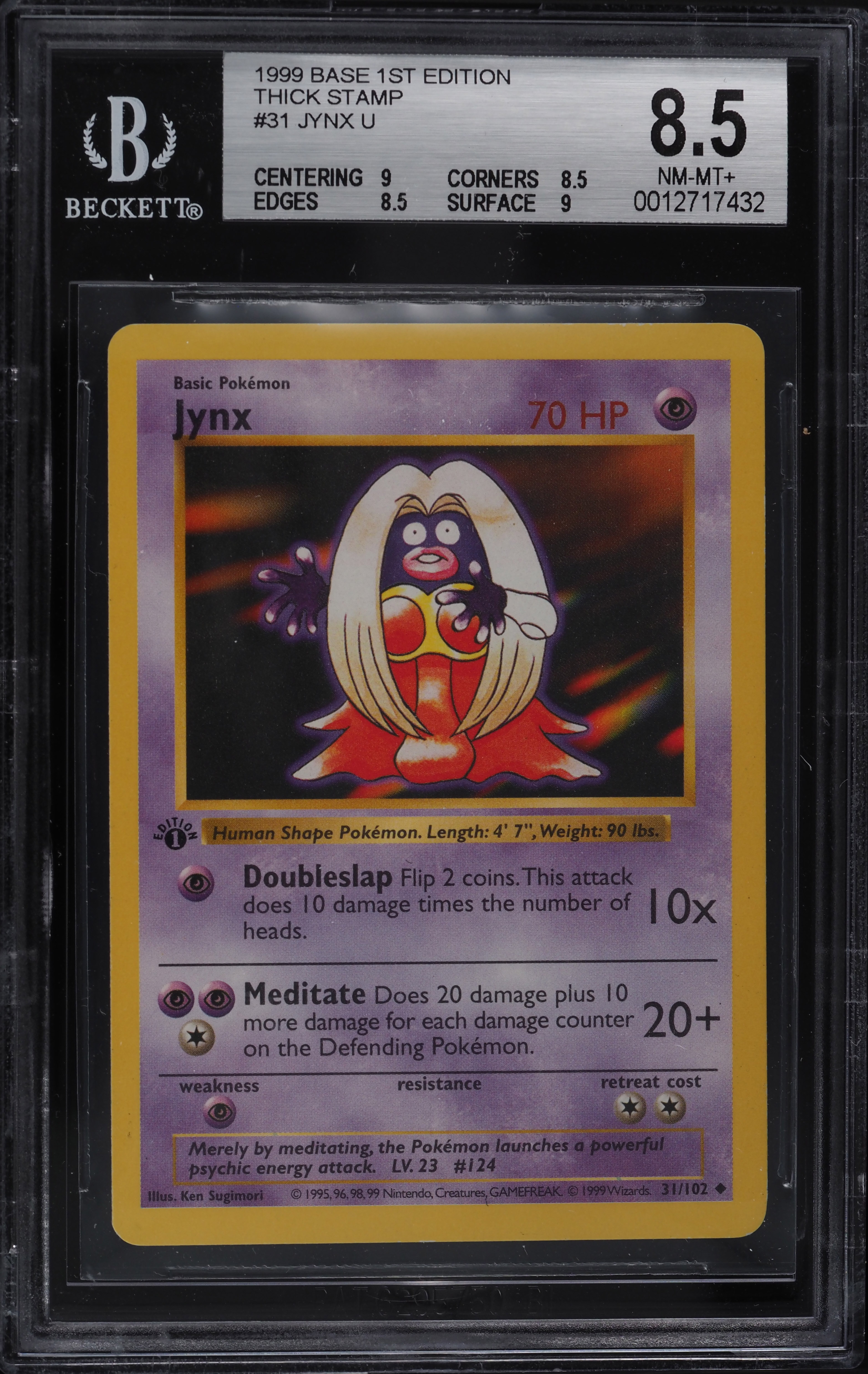 1995 jynx pokemon card value Jynx Base Set 31/102 - 1995, 96, 98 Nintendo - Pokemon Card
