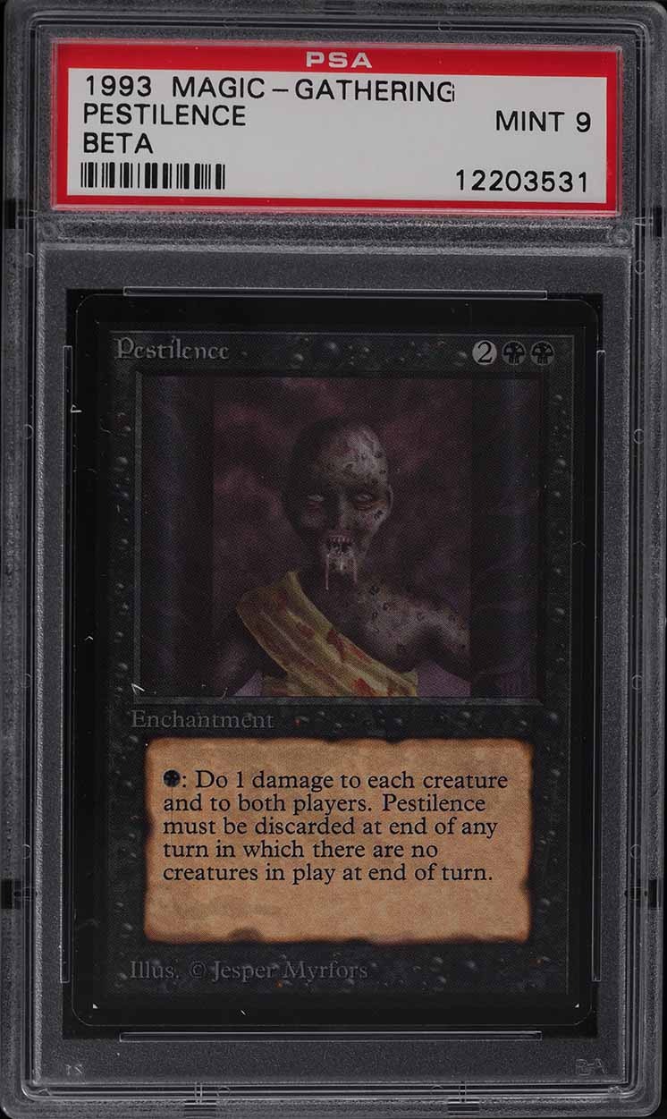1993 Magic The Gathering MTG Beta Pestilence C K PSA 9 MINT on