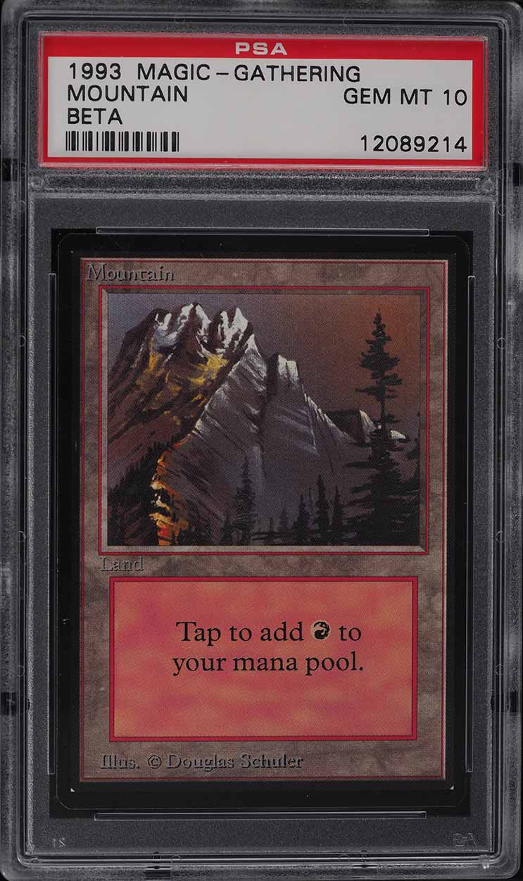 1993 Magic The Gathering MTG Beta Mountain V3 C L PSA 10 GEM MINT