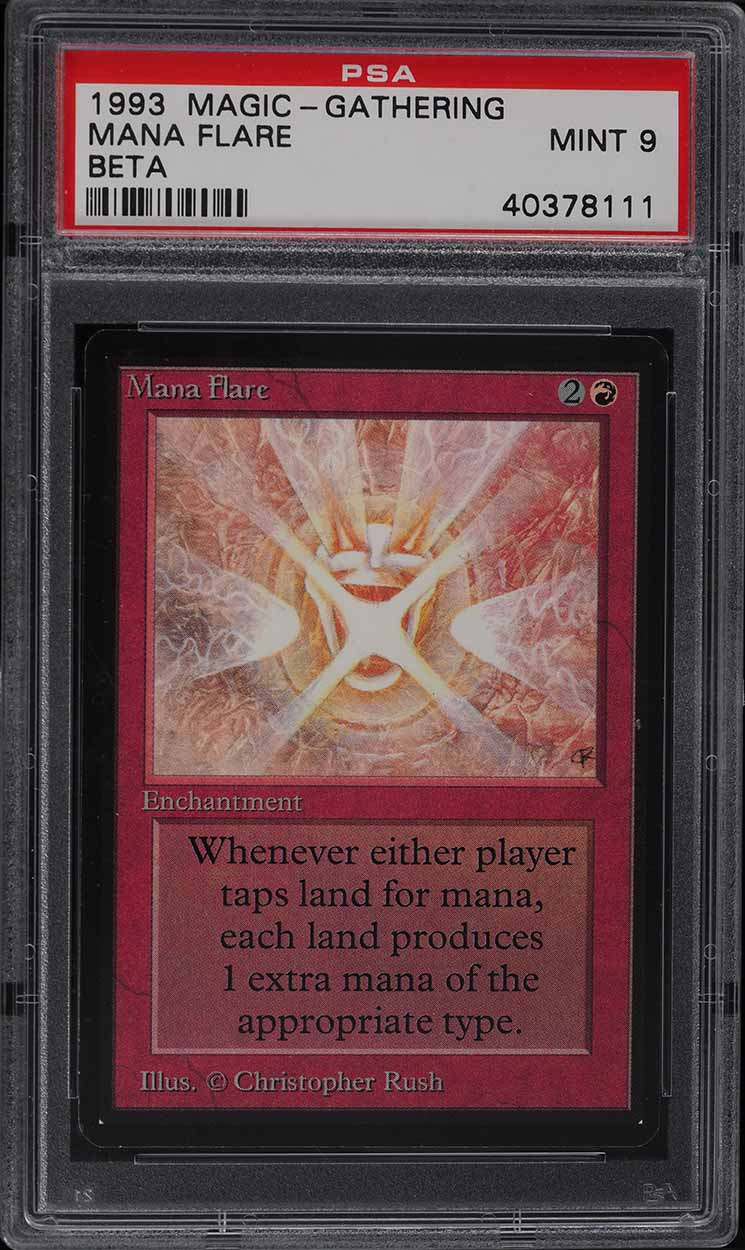 1993 Magic The Gathering MTG Beta Mana Flare R R PSA 9 MINT
