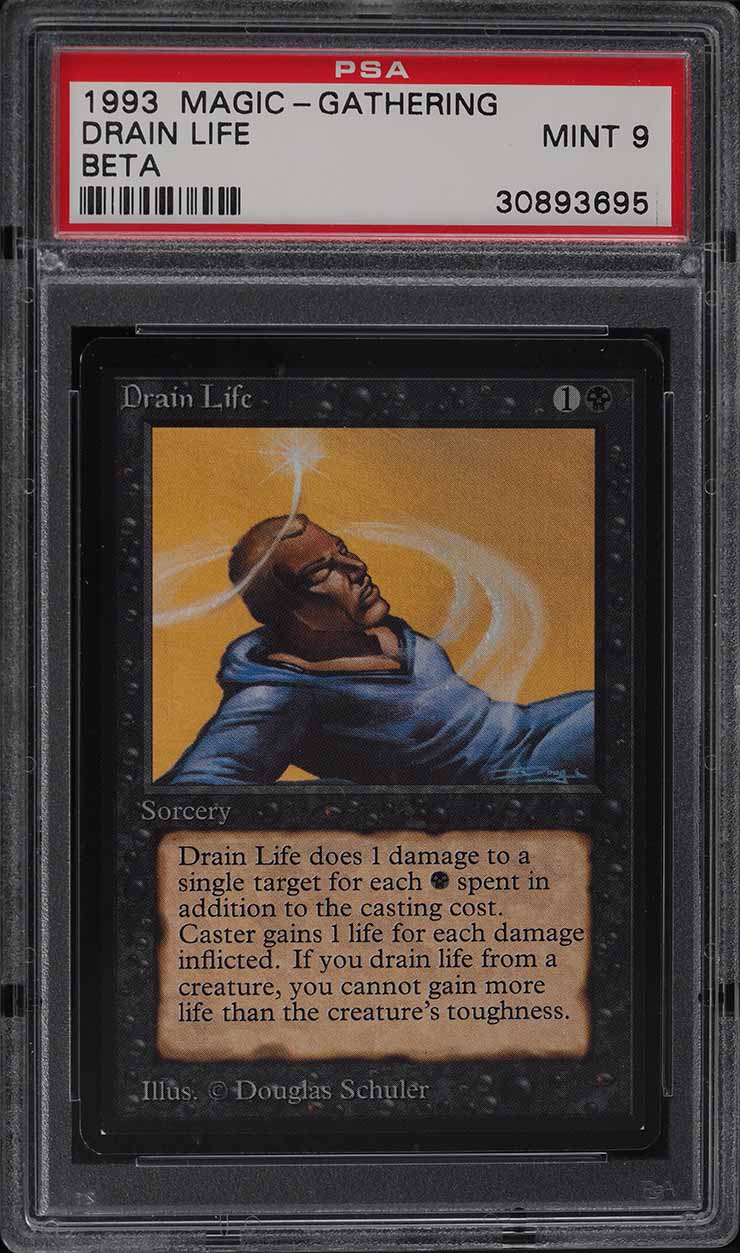1993 Magic The Gathering MTG Beta Drain Life PSA 9 MINT