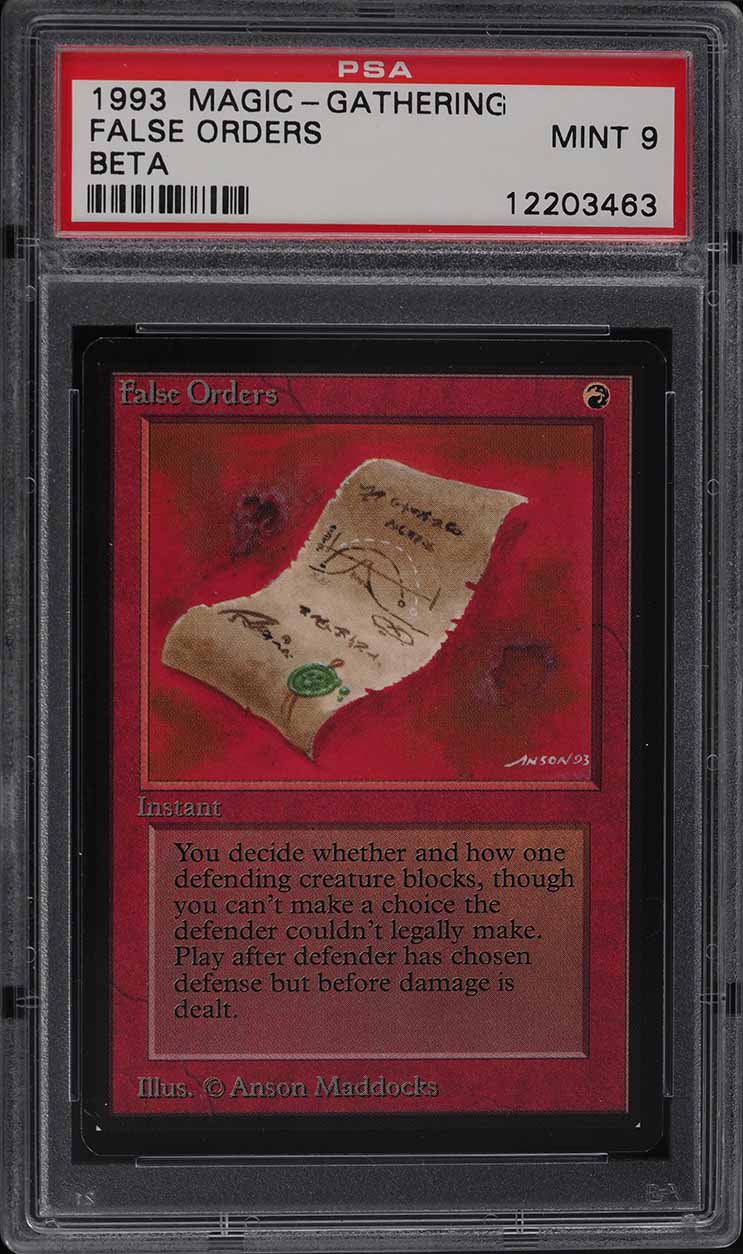1993 Magic The Gathering MTG Beta False Orders C R PSA 9 MINT
