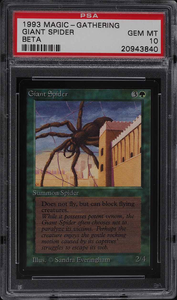 1993 Magic The Gathering MTG Beta Giant Spider PSA 10 GEM MINT