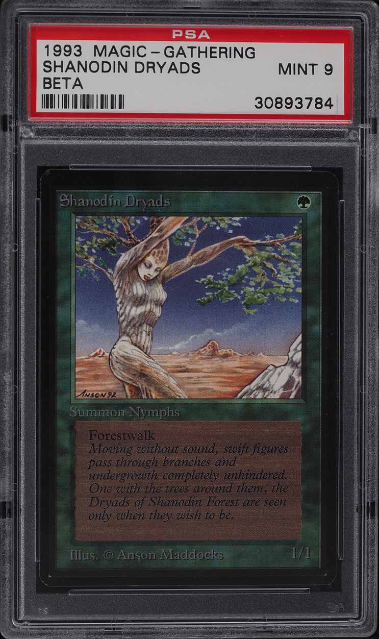 1993 Magic The Gathering MTG Beta Shanodin Dryads C G PSA 9 MINT
