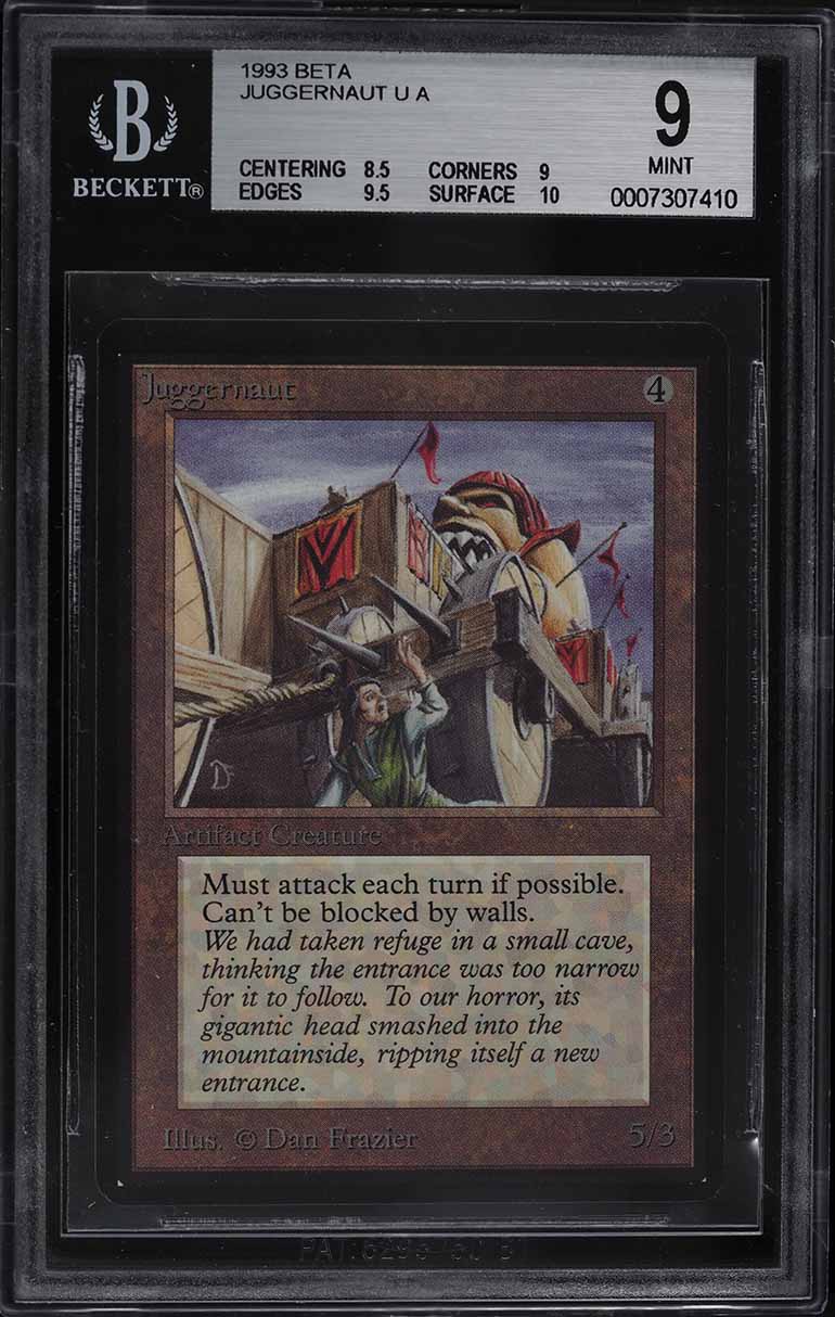 1993 Magic The Gathering MTG Beta Juggernaut U A BGS 9 MINT
