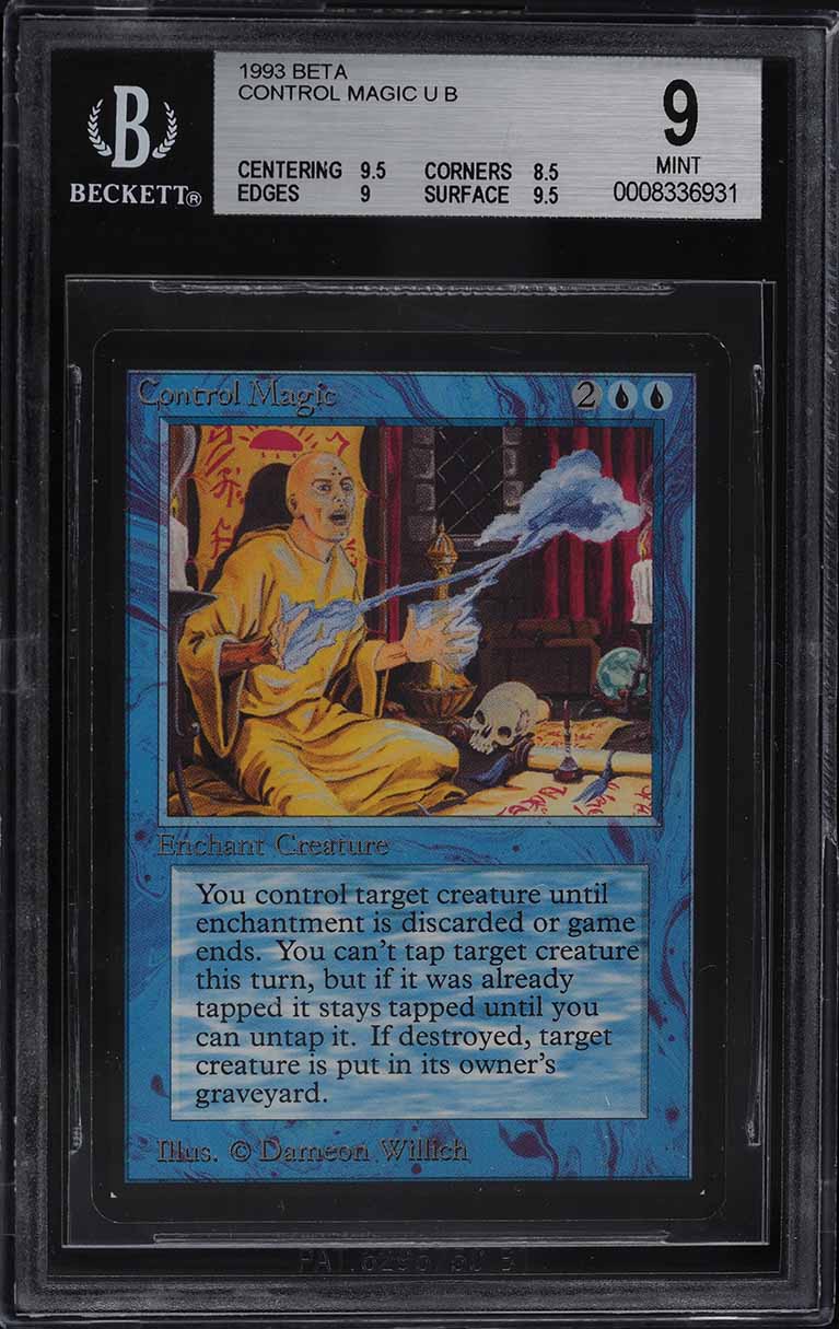 1993 Magic The Gathering MTG Beta Control Magic U B BGS 9 MINT
