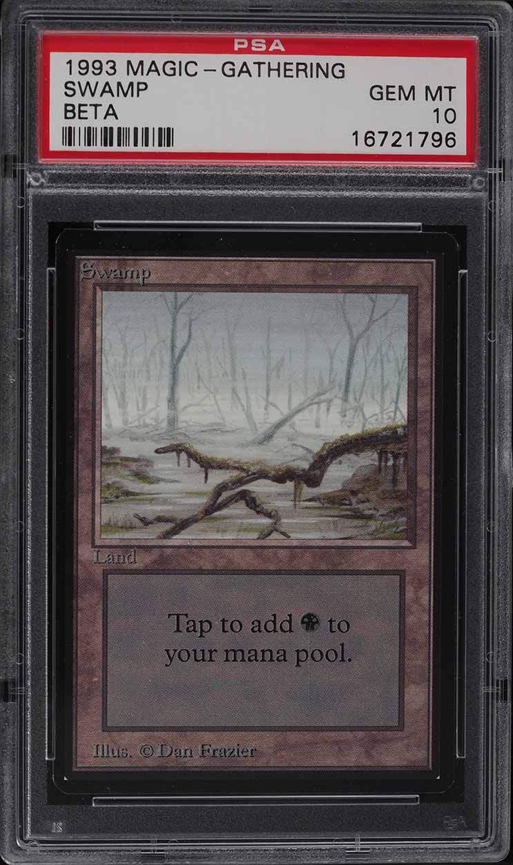 1993 Magic The Gathering MTG Beta Swamp V3 C L PSA 10 GEM MINT