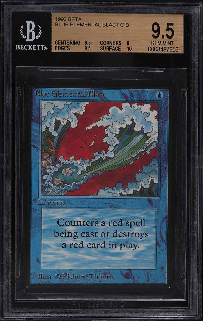 1993 Magic The Gathering MTG Beta Blue Elemental Blast C B BGS 9.5 GEM MINT  on Fanatics Collect