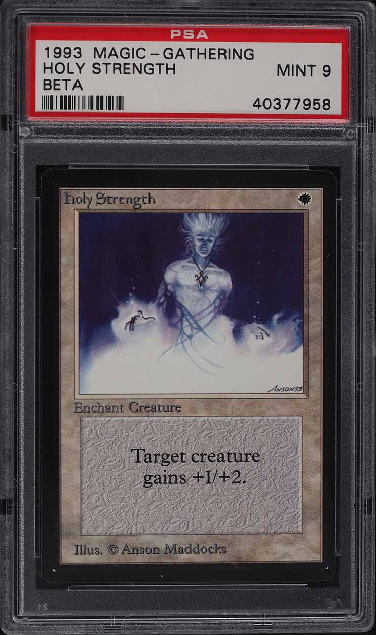 1993 Magic The Gathering MTG Beta Holy Strength C W PSA 9 MINT