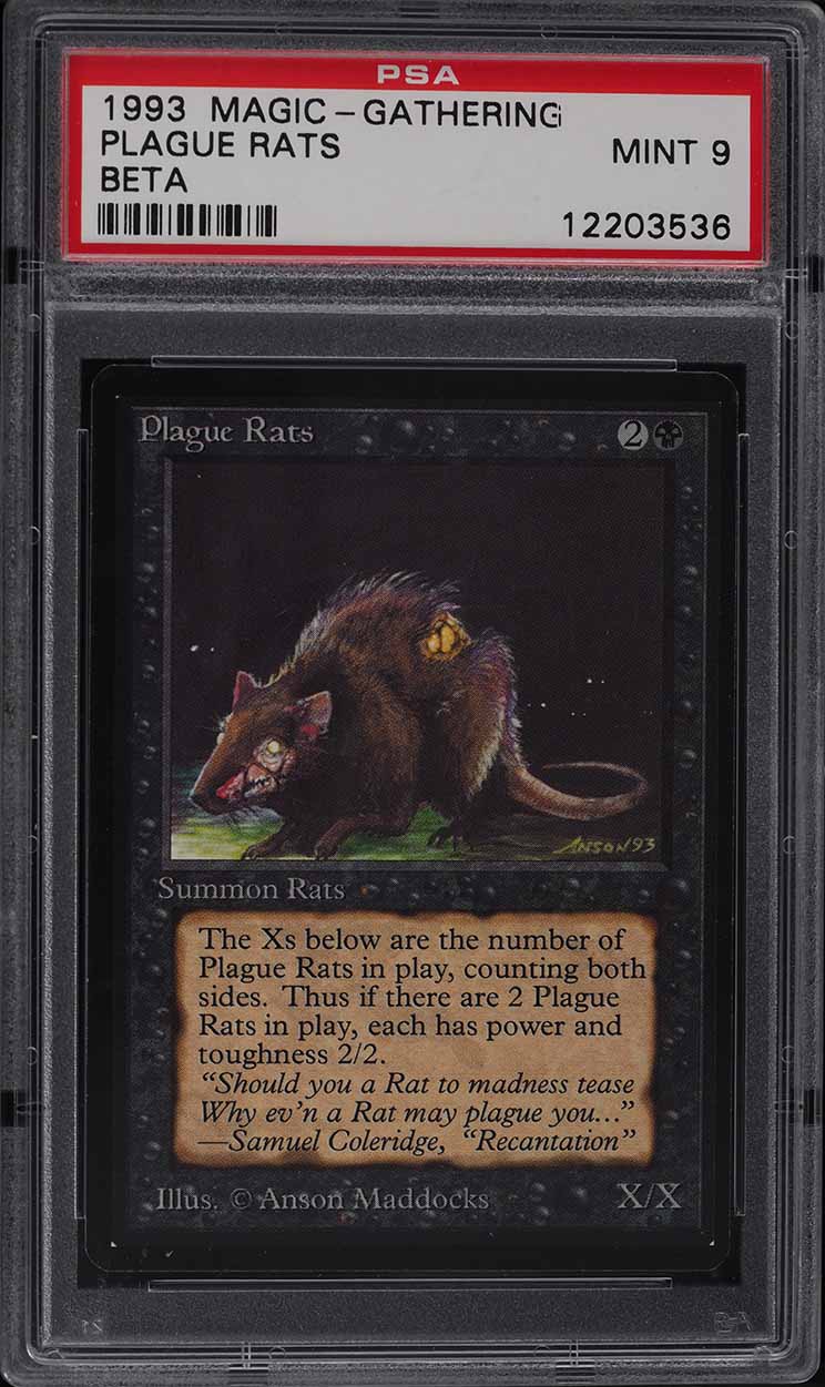 1993 Magic The Gathering MTG Beta Plague Rats PSA 9 MINT